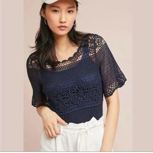 Anthro James Coviello Crochet Top